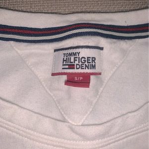 Tommy Hilfiger Denim Cropped Top With Frill Sleeves